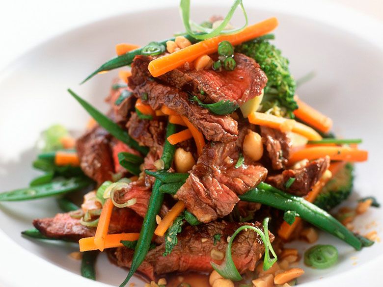 Émincés de viande de bœuf sauté